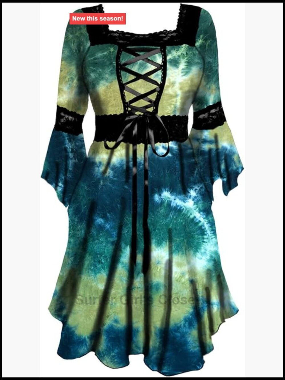 Renaissance Corset Dress Victorian Gothic Witchy A-Line Dress Cosplay